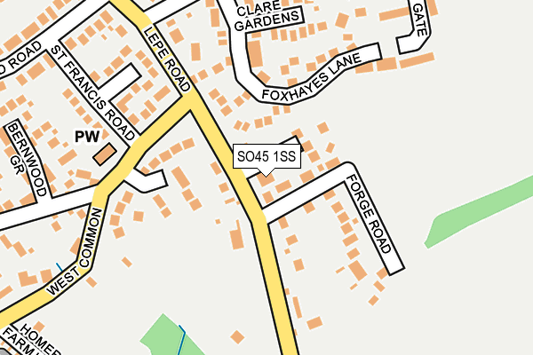 SO45 1SS map - OS OpenMap – Local (Ordnance Survey)