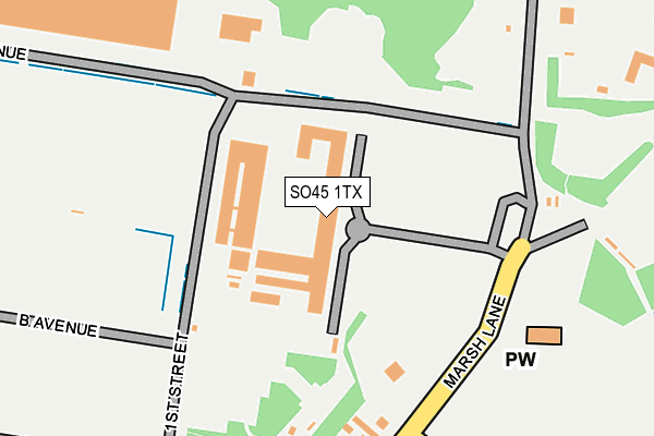 SO45 1TX map - OS OpenMap – Local (Ordnance Survey)