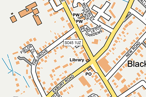 SO45 1UZ map - OS OpenMap – Local (Ordnance Survey)