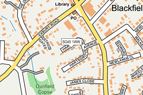 SO45 1WW map - OS OpenMap – Local (Ordnance Survey)