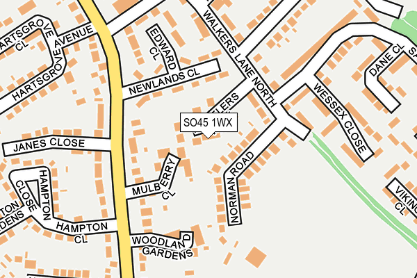 SO45 1WX map - OS OpenMap – Local (Ordnance Survey)