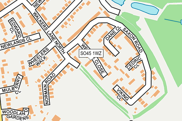SO45 1WZ map - OS OpenMap – Local (Ordnance Survey)