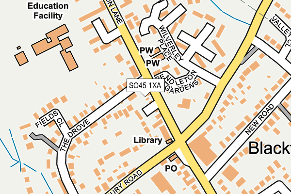 SO45 1XA map - OS OpenMap – Local (Ordnance Survey)