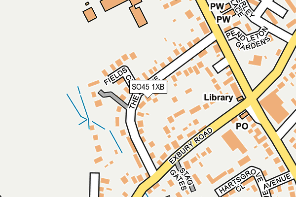 SO45 1XB map - OS OpenMap – Local (Ordnance Survey)