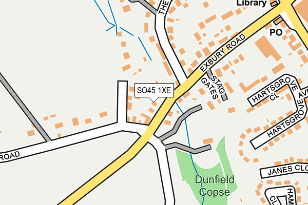 SO45 1XE map - OS OpenMap – Local (Ordnance Survey)