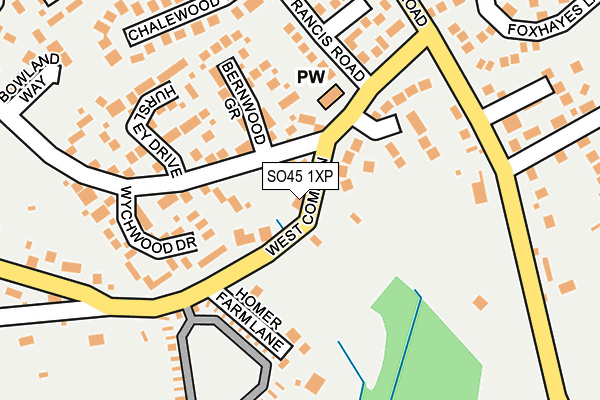 SO45 1XP map - OS OpenMap – Local (Ordnance Survey)