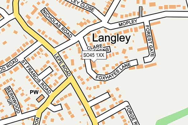 SO45 1XX map - OS OpenMap – Local (Ordnance Survey)