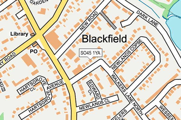 SO45 1YA map - OS OpenMap – Local (Ordnance Survey)