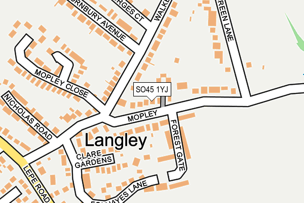 SO45 1YJ map - OS OpenMap – Local (Ordnance Survey)