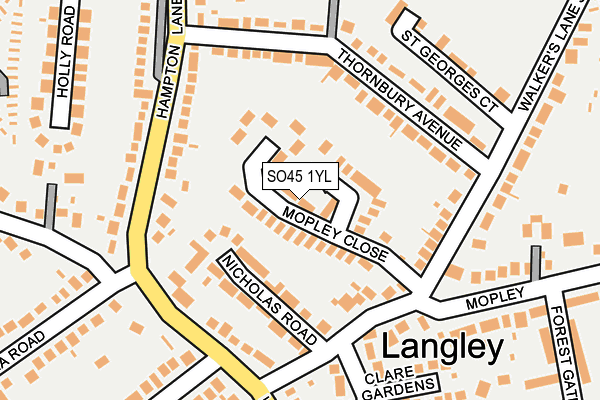 SO45 1YL map - OS OpenMap – Local (Ordnance Survey)