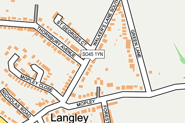 SO45 1YN map - OS OpenMap – Local (Ordnance Survey)