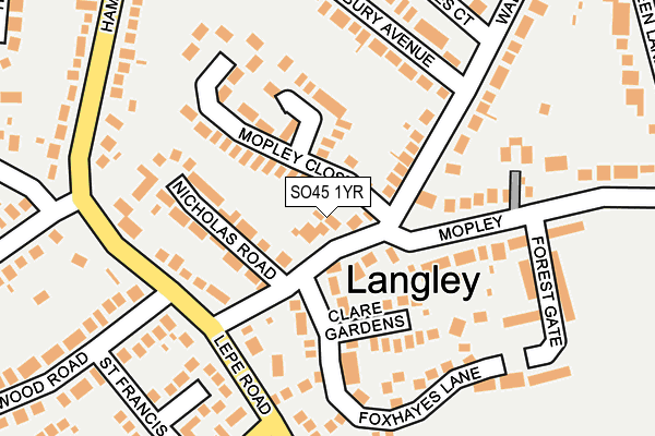 SO45 1YR map - OS OpenMap – Local (Ordnance Survey)