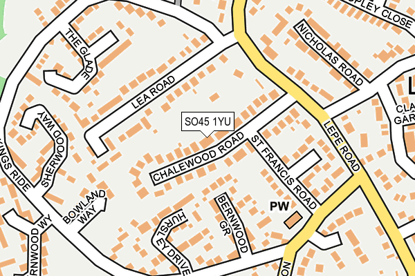 SO45 1YU map - OS OpenMap – Local (Ordnance Survey)