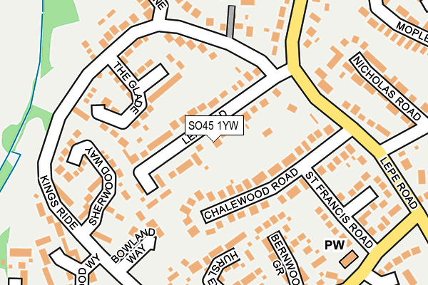 SO45 1YW map - OS OpenMap – Local (Ordnance Survey)