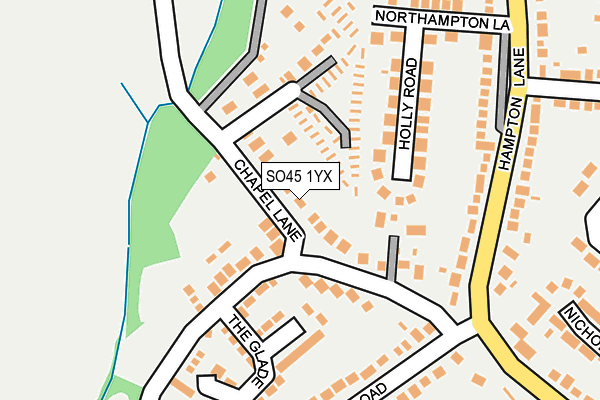 SO45 1YX map - OS OpenMap – Local (Ordnance Survey)