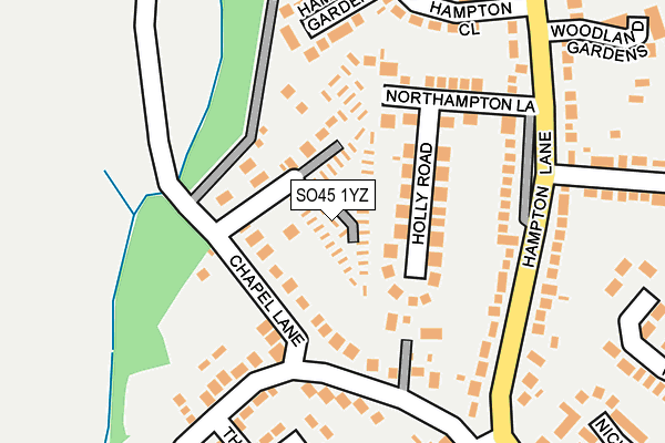 SO45 1YZ map - OS OpenMap – Local (Ordnance Survey)