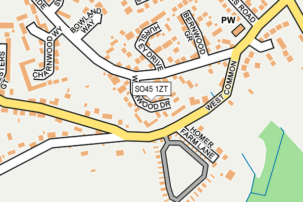 SO45 1ZT map - OS OpenMap – Local (Ordnance Survey)