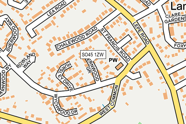 SO45 1ZW map - OS OpenMap – Local (Ordnance Survey)