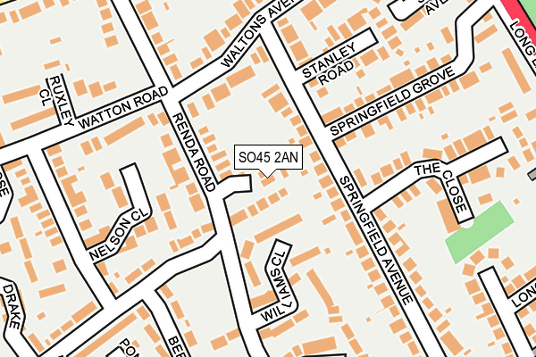 SO45 2AN map - OS OpenMap – Local (Ordnance Survey)