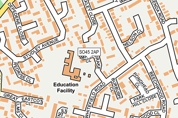 SO45 2AP map - OS OpenMap – Local (Ordnance Survey)