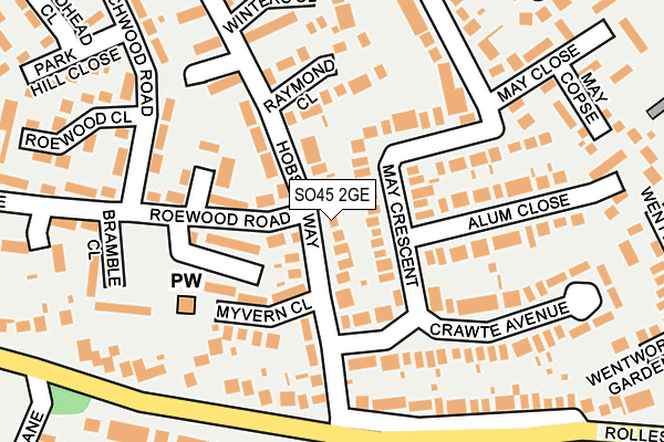 SO45 2GE map - OS OpenMap – Local (Ordnance Survey)