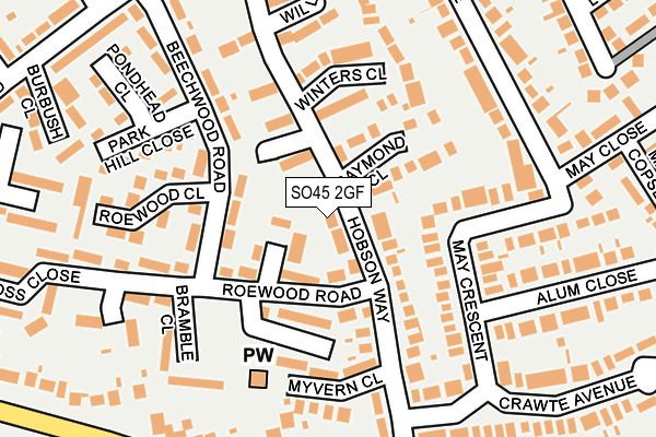 SO45 2GF map - OS OpenMap – Local (Ordnance Survey)