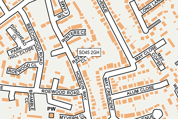 SO45 2GH map - OS OpenMap – Local (Ordnance Survey)