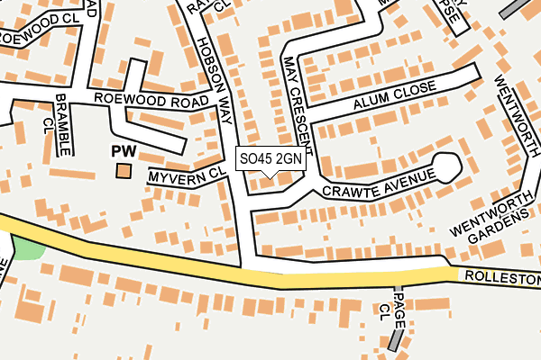 SO45 2GN map - OS OpenMap – Local (Ordnance Survey)