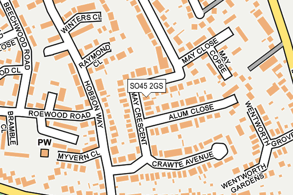 SO45 2GS map - OS OpenMap – Local (Ordnance Survey)