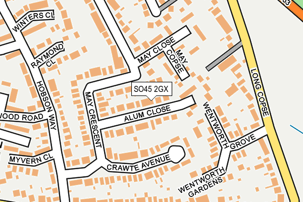 SO45 2GX map - OS OpenMap – Local (Ordnance Survey)