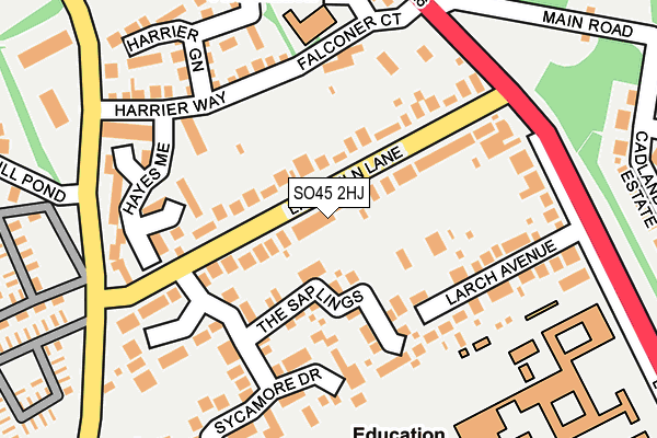 SO45 2HJ map - OS OpenMap – Local (Ordnance Survey)