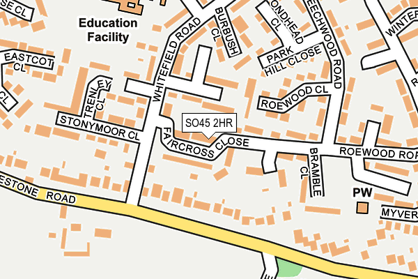 SO45 2HR map - OS OpenMap – Local (Ordnance Survey)