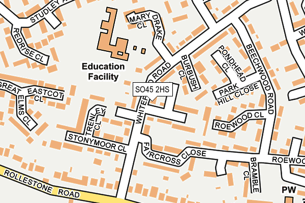 SO45 2HS map - OS OpenMap – Local (Ordnance Survey)