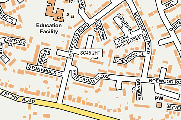 SO45 2HT map - OS OpenMap – Local (Ordnance Survey)