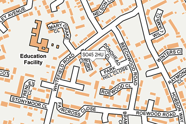 SO45 2HU map - OS OpenMap – Local (Ordnance Survey)