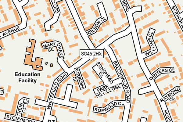 SO45 2HX map - OS OpenMap – Local (Ordnance Survey)