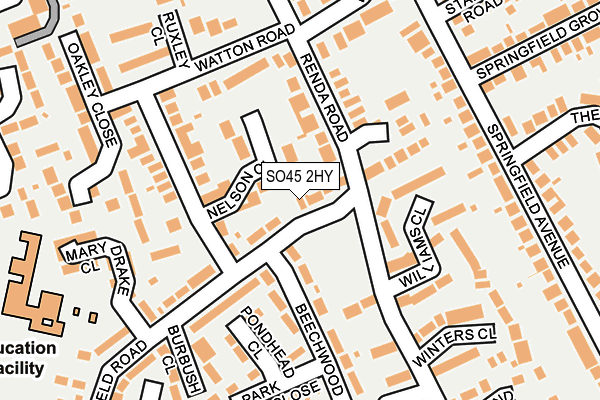 SO45 2HY map - OS OpenMap – Local (Ordnance Survey)