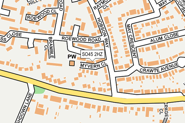 SO45 2HZ map - OS OpenMap – Local (Ordnance Survey)