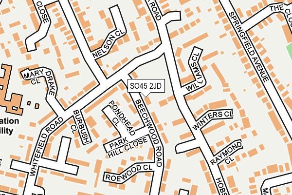 SO45 2JD map - OS OpenMap – Local (Ordnance Survey)