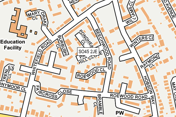 SO45 2JE map - OS OpenMap – Local (Ordnance Survey)