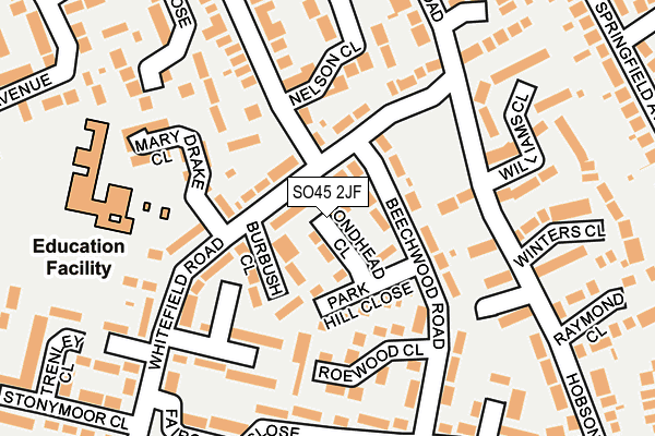 SO45 2JF map - OS OpenMap – Local (Ordnance Survey)