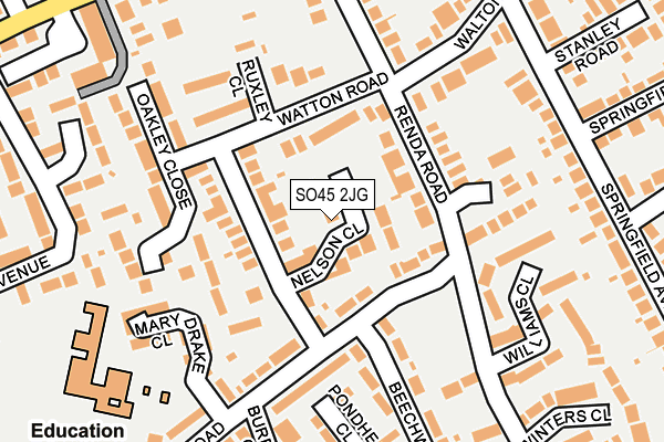 SO45 2JG map - OS OpenMap – Local (Ordnance Survey)