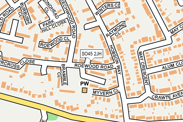 SO45 2JH map - OS OpenMap – Local (Ordnance Survey)