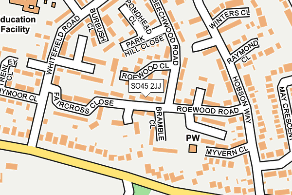 SO45 2JJ map - OS OpenMap – Local (Ordnance Survey)