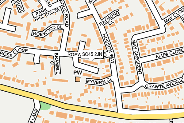SO45 2JN map - OS OpenMap – Local (Ordnance Survey)