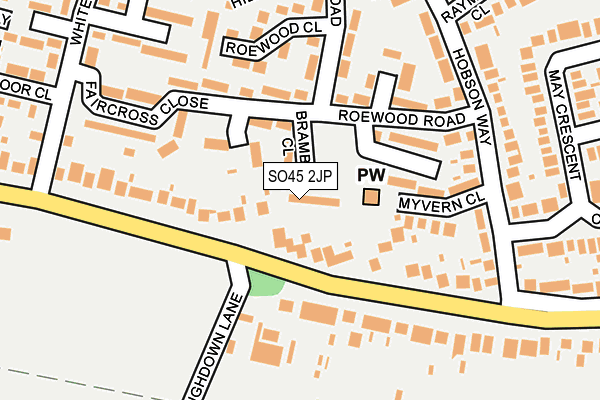SO45 2JP map - OS OpenMap – Local (Ordnance Survey)