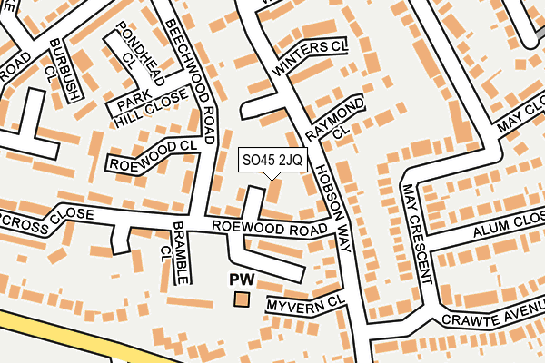 SO45 2JQ map - OS OpenMap – Local (Ordnance Survey)