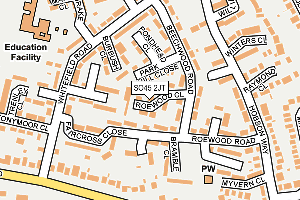 SO45 2JT map - OS OpenMap – Local (Ordnance Survey)