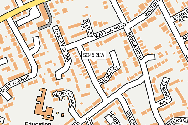SO45 2LW map - OS OpenMap – Local (Ordnance Survey)