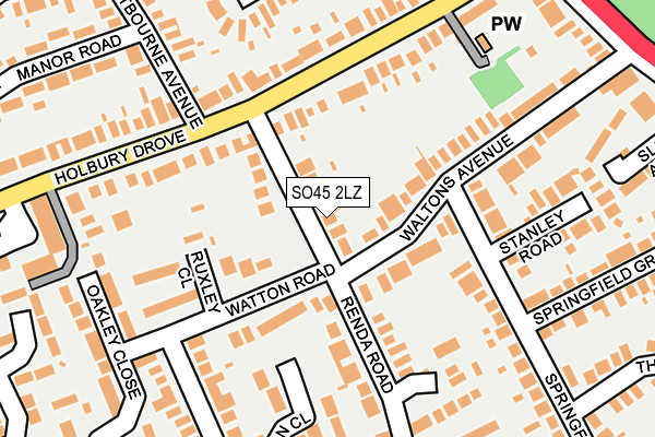 SO45 2LZ map - OS OpenMap – Local (Ordnance Survey)